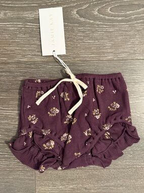 Jamie Kay Plum Floral Baby Bloomers with Tie Waist
